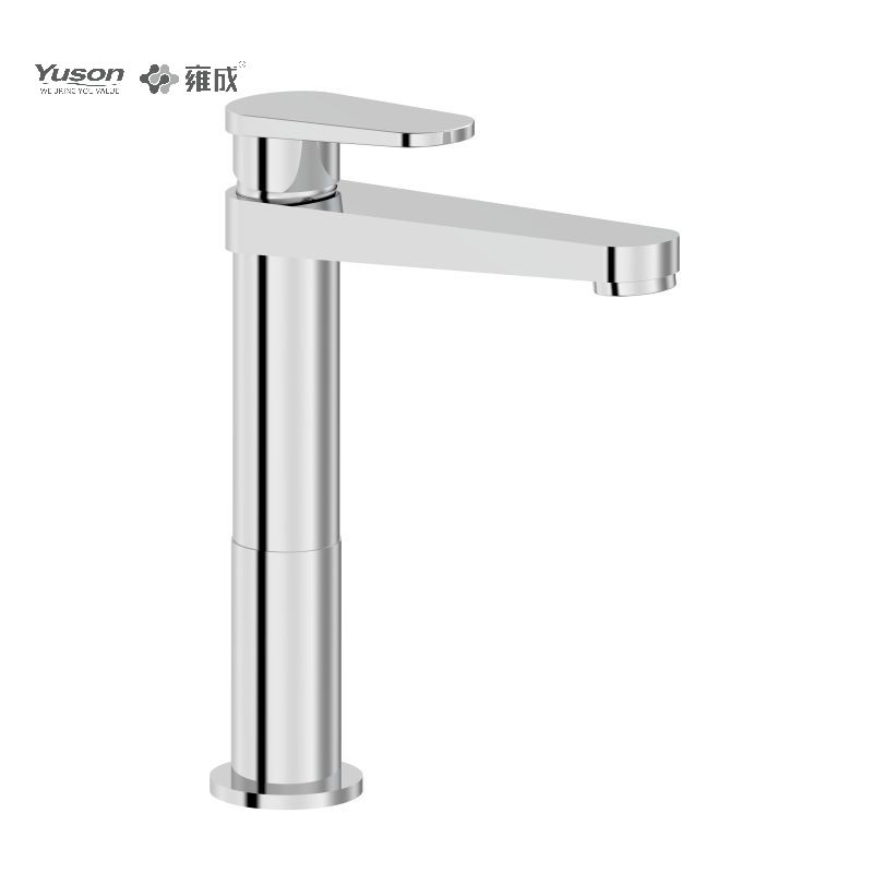 3338-31 Vòi đồng thau Máy trộn lưu vực nước nóng và lạnh cao gắn trên boong có cần gạt đơn
